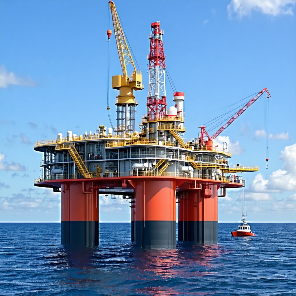 offshore platform showing compact ballast and bilge pumps near the hull